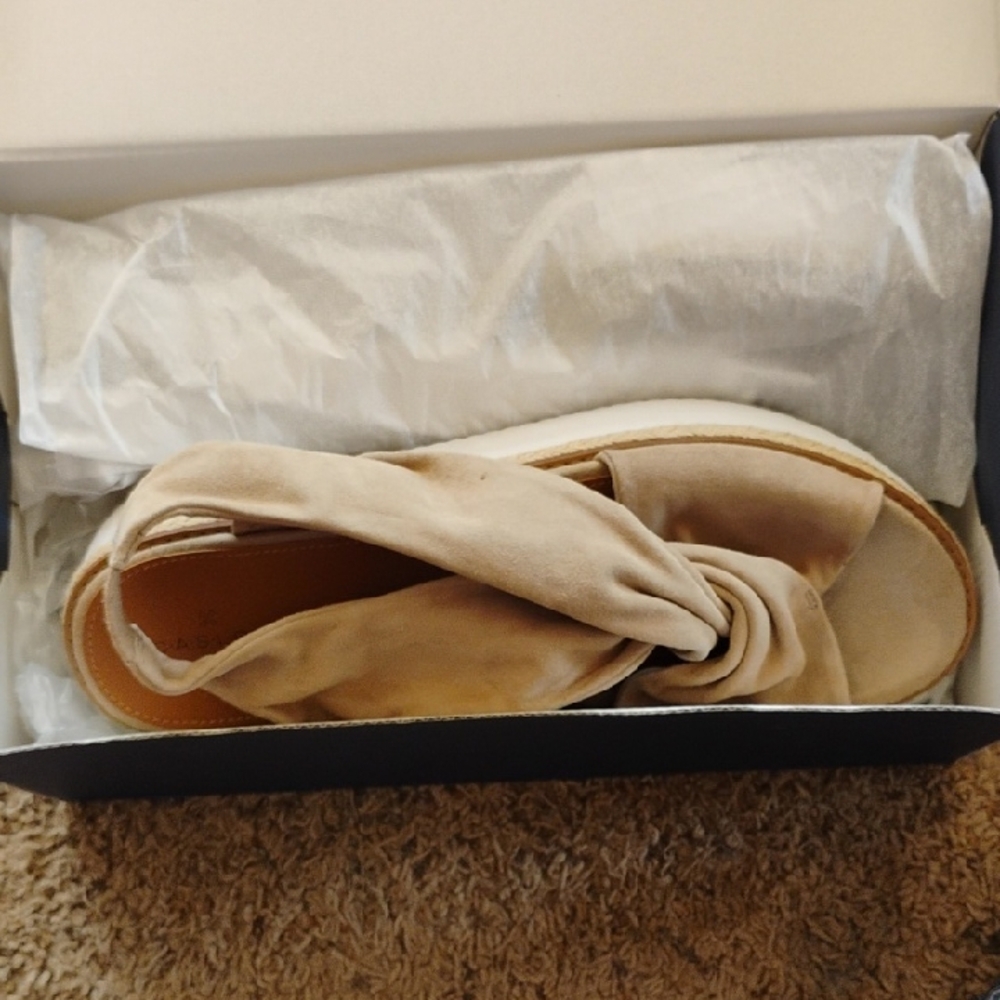 Elegant dark sand suede Women's Sandals